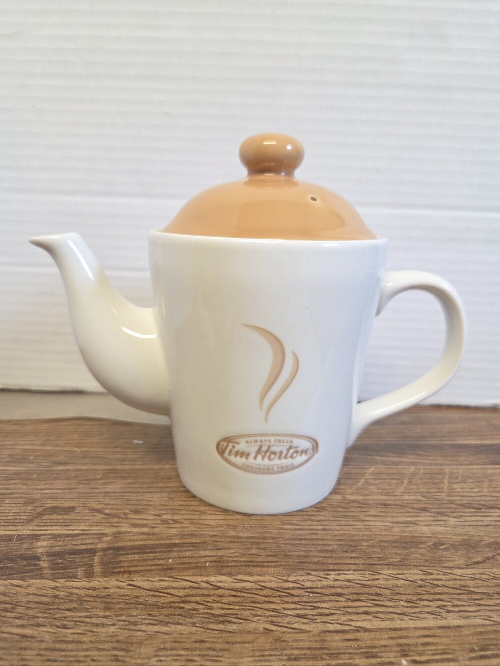 Vintage 90s Tim Hortons 16-Oz "Always Fresh" 2-Cup Ceramic Personal Teapot